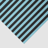 Aqua Blue en Black Striped Tissue Paper Tissuepapier (Detail)