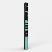 Aqua Blue en Black Zebra Patronen Case-Mate iPhone Case (Achterkant/rechts)
