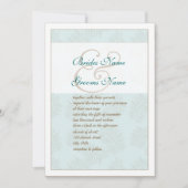 Aqua Blue en Brown Leaves Wedding Invitation Kaart (Voorkant)