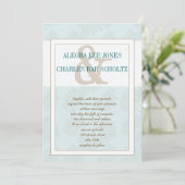 Aqua Blue en Brown Leaves Wedding Invitation Kaart (Staand voorkant)