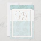 Aqua Blue en Brown Leaves Wedding Invitation Kaart (Achterkant)