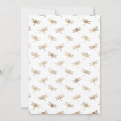 Aqua Blue en Gold Floral Virtual Shower Kaart (Achterkant)