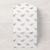 Aqua Blue en Gold Floral Wedding All In One Uitnodiging (Buitenkant)