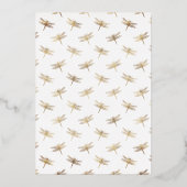 Aqua Blue en Gold Floral Wedding Folie Uitnodiging (Achterkant)