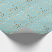 Aqua Blue en Gold Glitter City Stippen Gift Wrap Cadeaupapier (Hoek)