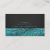 Aqua Blue en Gray Modern Glam Sequins Elegant Chic Visitekaartje (Achterkant)