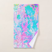 Aqua Blue en Hot Pink Hydrangea Landschap Bad Handdoek (Handdoek)