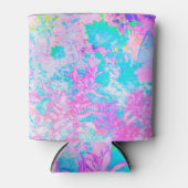 Aqua Blue en Hot Pink Hydrangea Landschap Blikjeskoeler (Voorkant)