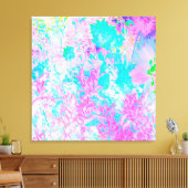 Aqua Blue en Hot Pink Hydrangea Landschap Canvas Afdruk (Insitu (Woonkamer))