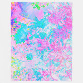Aqua Blue en Hot Pink Hydrangea Landschap Fleece Deken (Voorkant)