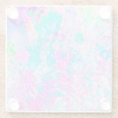 Aqua Blue en Hot Pink Hydrangea Landschap Glazen Onderzetter (Achterkant)