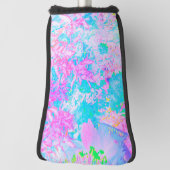 Aqua Blue en Hot Pink Hydrangea Landschap Golfheadcover (Draai 90)