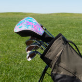 Aqua Blue en Hot Pink Hydrangea Landschap Golfheadcover (Insitu)
