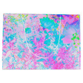 Aqua Blue en Hot Pink Hydrangea Landschap Groot Cadeauzakje (Achterkant)