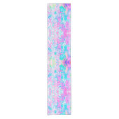 Aqua Blue en Hot Pink Hydrangea Landschap Korte Tafelloper (Voorkant)