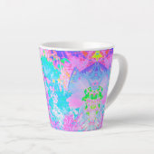 Aqua Blue en Hot Pink Hydrangea Landschap Latte Mok (Rechterhoek)