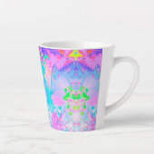 Aqua Blue en Hot Pink Hydrangea Landschap Latte Mok (Rechts)