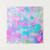 Aqua Blue en Hot Pink Hydrangea Landschap Wandkleed (Voorkant (horizontaal))