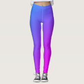 Aqua Blue en Hot Pink Miami Ombre Leggings (Voorkant)