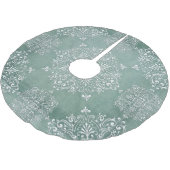 Aqua Blue en Lace Snowflake Design Tree Skirt Kerstboom Rok (Gekanteld)