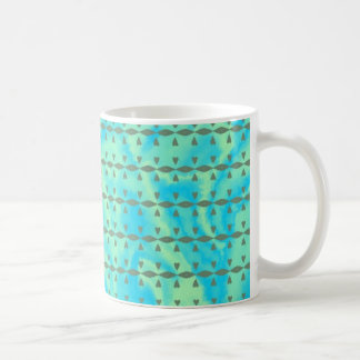 Aqua Blue en Limoen Heart Line Design Koffiemok