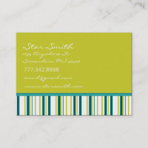 Aqua Blue en Limoen met strepes Visitekaartje