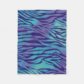 Aqua Blue en Paarse Zebra Stripes Fleece Deken (Voorkant)