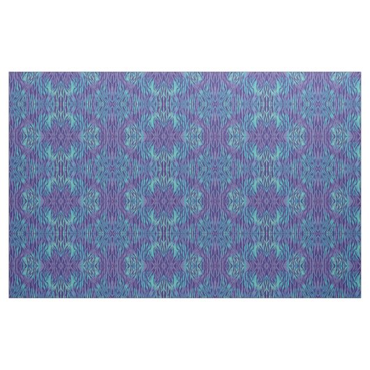 Aqua Blue en Paarse Zebra Stripes Stof (Fat Quarter)
