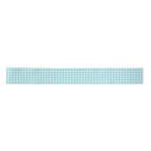 Aqua Blue en White Checkered Gingham lbon Satijnen Lint (Voorkant)