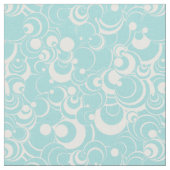 Aqua Blue en White Circles Abstracte stof 2 (Close Up)