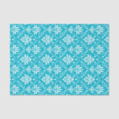 Aqua Blue en White Damask Tissuepapier (Voorkant)