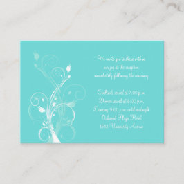 Aqua Blue en White Floral Enclosure Kaart