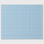 Aqua Blue en White Gingham Cadeaupapier (Vlak)