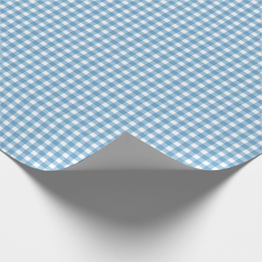 Aqua Blue en White Gingham Cadeaupapier (Hoek)