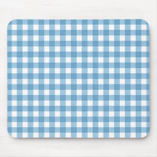 Aqua Blue en White Gingham Muismat (Voorkant)
