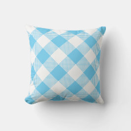 Aqua Blue en White Gingham on a Pillow Kussen