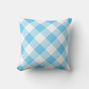 Aqua Blue en White Gingham on a Pillow Kussen