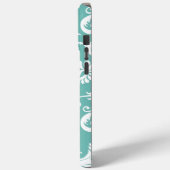 Aqua Blue en White Personalized Damask Case-Mate iPhone Case (Achterkant / Links)