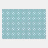 Aqua Blue en White Polka Dot and Stripe Inpakpapier Vel (Voorkant)
