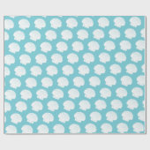 Aqua Blue en White Sea Shells Cadeaupapier (Vlak)