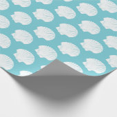 Aqua Blue en White Sea Shells Cadeaupapier (Hoek)