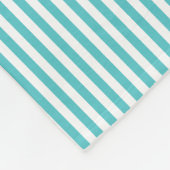 Aqua Blue en White Stripes Fleece Deken (Hoek)