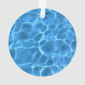 Aqua Blue en White Swimming Pool Photo Monogram Ornament (achterkant)