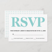 Aqua blue en white typografie bruiloft RSVP (Voorkant / Achterkant)