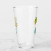 Aqua Blue en Yellow Atomic Mid Century Glas (Links)