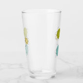 Aqua Blue en Yellow Atomic Mid Century Glas (Rechts)