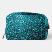 Aqua blue faux sparters toilettasje (Achterkant)