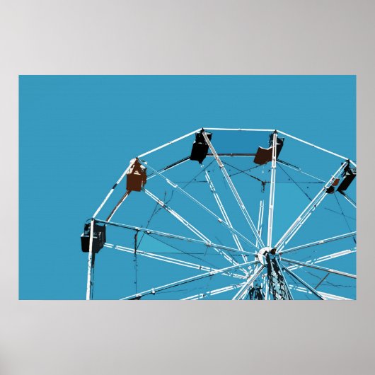 Aqua Blue Ferris Wheel Poster (Voorkant)