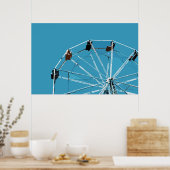 Aqua Blue Ferris Wheel Poster (Keuken)