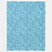 Aqua Blue Fish Pattern Fleece Blanket (Voorkant)